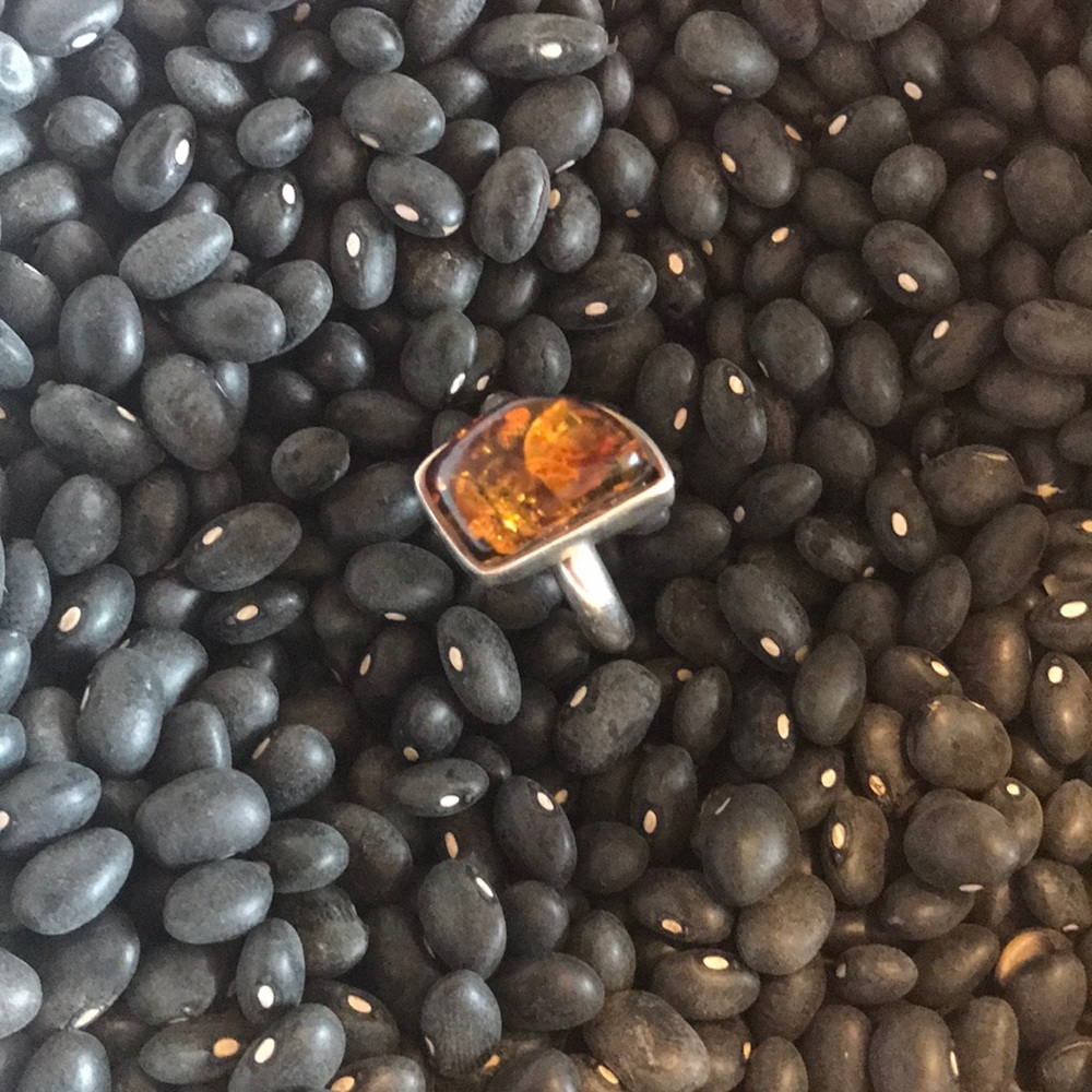Amber Ring set in Sterling Silver